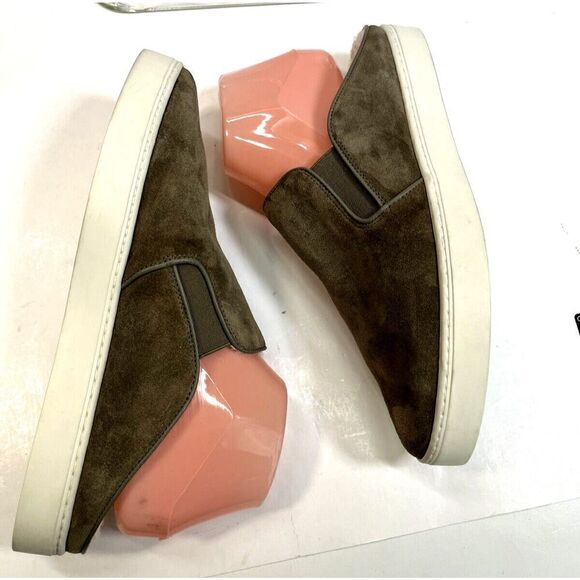 Vince Mule Sneakers Shoes Green Suede Shearling Fur Lined Garvey - Picture 6 of 16